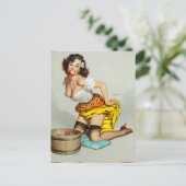 Bobbing für Äpfel Button Up Postkarte (Stehend Vorderseite)