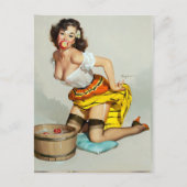 Bobbing für Äpfel Button Up Postkarte (Vorderseite)