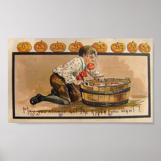 Bobbing für Äpfel Poster (Vorne)