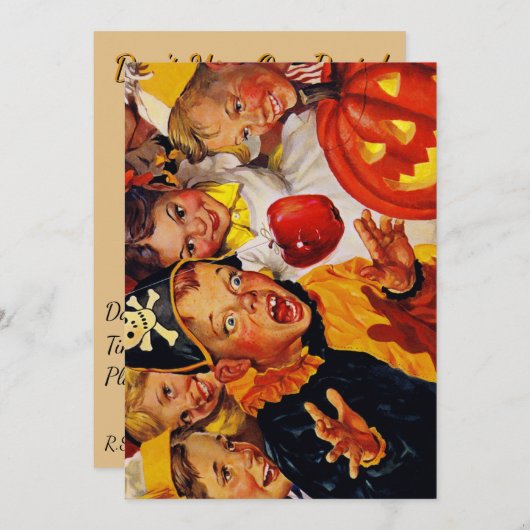 Bobbing Gefahren für Apple - Funny Halloween Dekor Einladung (Vorne/Hinten)