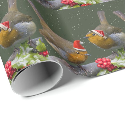 Bobbin's Robins Wrapping Paper Geschenkpapier (Rolleneckpunkt)