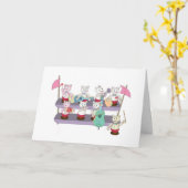 Bobble Head Cat Band Karte (Gelbe Blume)