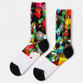 Bobble Head Turtle Crew Socken - Bunt (Linkes Detail)