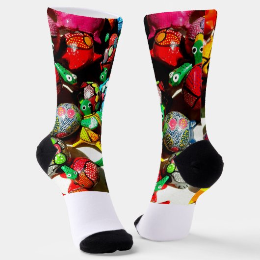 Bobble Head Turtle Crew Socken - Bunt (Gewinkelt)