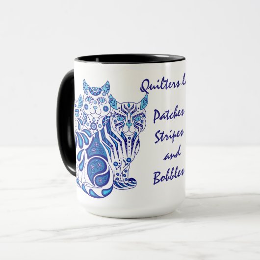Bobbles blaue Delft-Volksflecken des Tasse (Vorderseite Links)
