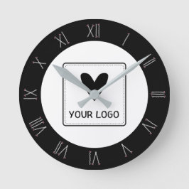 Bobby Button Roman Numerals Friseur Ihr Logo Runde Wanduhr