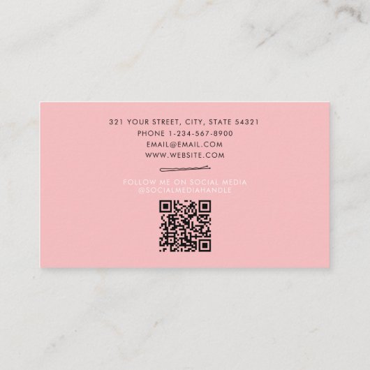 Bobby Buttone Logokombination Hair Stylist Pink Lo Treuekarte (Rückseite)