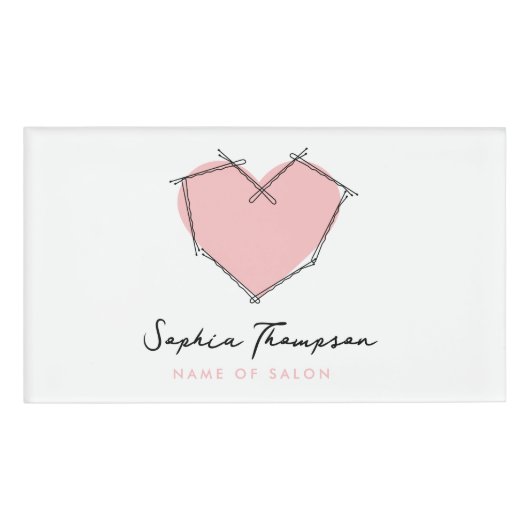 Bobby Buttone Logokombination Stylist Rosa Busines Namenschild (Vorderseite)