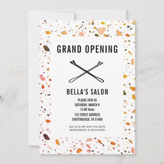 Bobby Buttone Terrazzo Salon Eröffnung Einladung (Vorderseite)