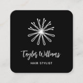 Bobby Buttons Friseur Quadratische Visitenkarte (Vorderseite)