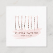 Bobby Buttons Friseur Stylist Frisör Quadratische Visitenkarte (Vorderseite)