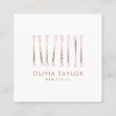 Bobby Buttons Friseur Stylist Frisör Quadratische Visitenkarte (Vorderseite)