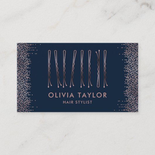 Bobby Buttons Friseur Stylist Frisör Visitenkarte (Vorderseite)
