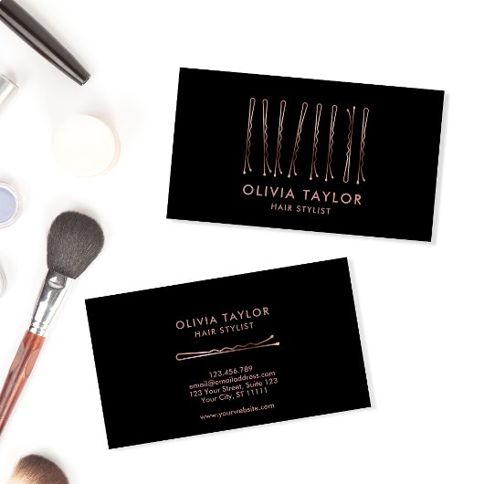 Bobby Buttons Friseur Stylist Frisör Visitenkarte