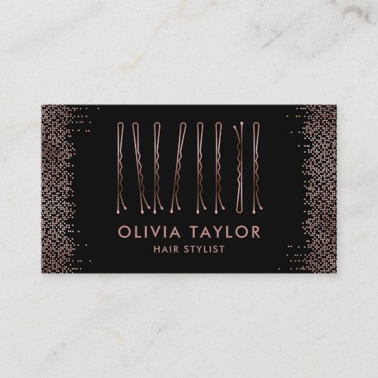 Bobby Buttons Friseur Stylist Frisör Visitenkarte (Vorderseite)