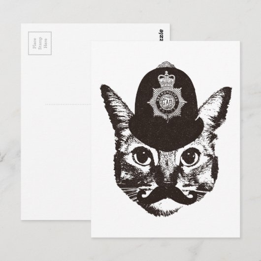 Bobby Cat Police Postkarte (Vorne/Hinten)