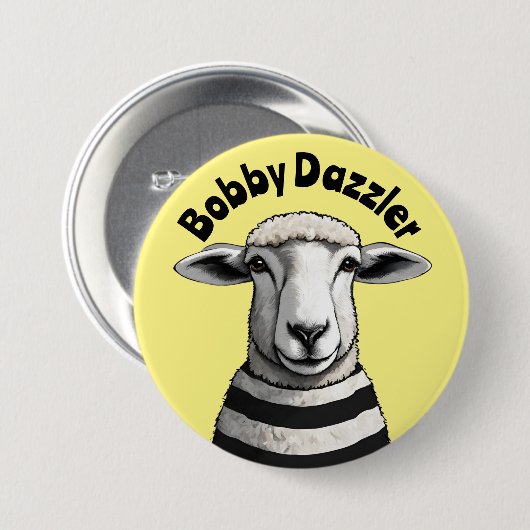 Bobby Dazzler, Geordie Button, Stripy Schafe, Lamm Button (Vorne & Hinten)