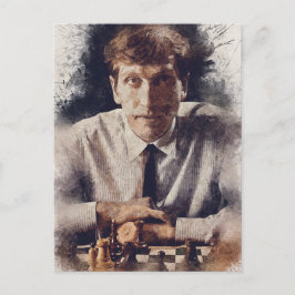 Bobby Fischer ✪ ästhetische Schach Wasserfarben Postkarte