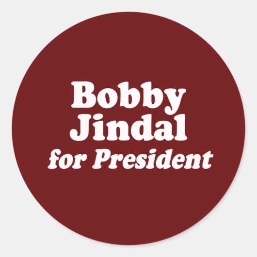 BOBBY JINDAL FÜR PRÄSIDENT 2 RUNDER AUFKLEBER (Vorderseite)