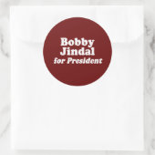 BOBBY JINDAL FÜR PRÄSIDENT 2 RUNDER AUFKLEBER (Tasche)