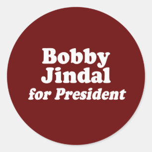 BOBBY JINDAL FÜR PRÄSIDENT 2 RUNDER AUFKLEBER