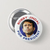 Bobby Jindal für Präsidenten Button (Vorne & Hinten)