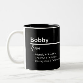 Bobby Jungen Name Definition Personalisierter Bech Zweifarbige Tasse