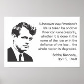 Bobby Kennedy NonGewalt Poster (Vorne)