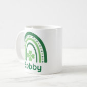 Bobby Name Clover Boho Rainbow Kaffeetasse (Vorderseite Links)
