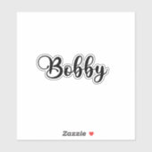 Bobby Name - Handgeschriebene Kalligrafie Aufkleber (Blatt)