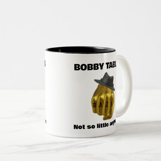Bobby Tables Zweifarbige Tasse (VorderseiteRechts)