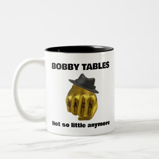 Bobby Tables Zweifarbige Tasse (Links)