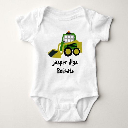 Bobcat Bagger Baby Strampler (Vorderseite)