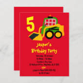 Bobcat Bagger Einladung (Vorne/Hinten)