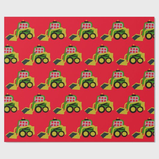 Bobcat Bagger Geschenkpapier (Flach)