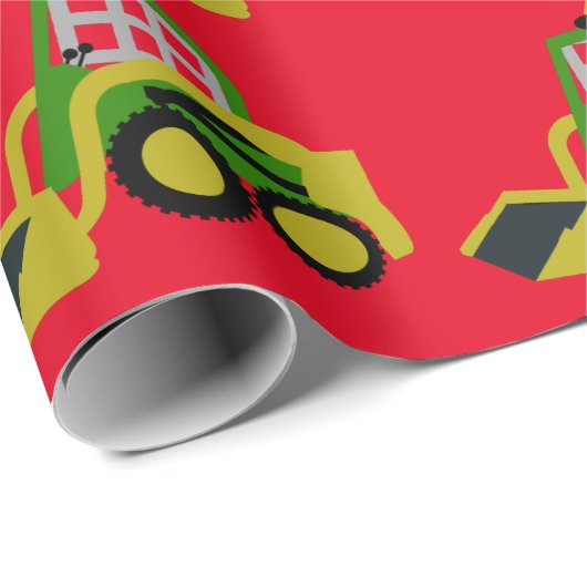 Bobcat Bagger Geschenkpapier (Rolleneckpunkt)