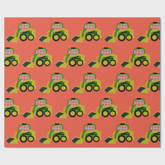 Bobcat Bagger Geschenkpapier (Flach)