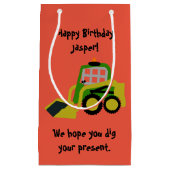 Bobcat Bagger Kleine Geschenktüte (Vorderseite)