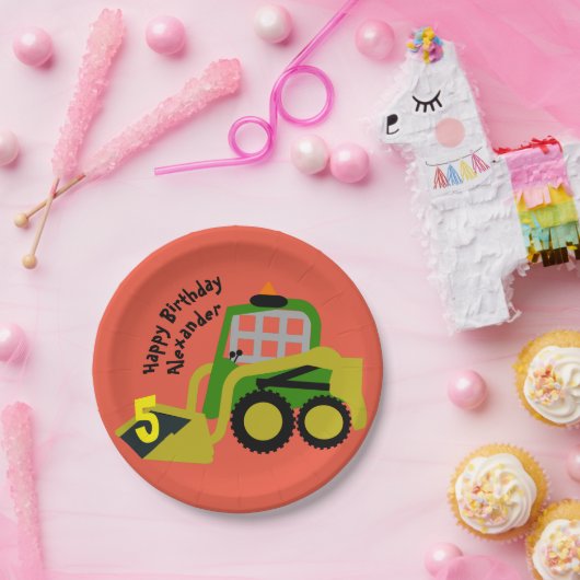 Bobcat Bagger Pappteller (Party)