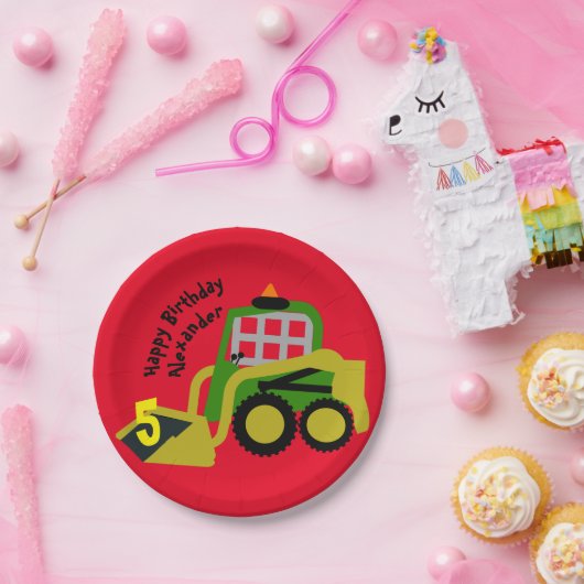 Bobcat Bagger Pappteller (Party)