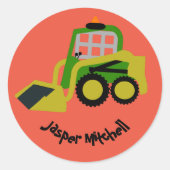 Bobcat Bagger Runder Aufkleber (Vorderseite)