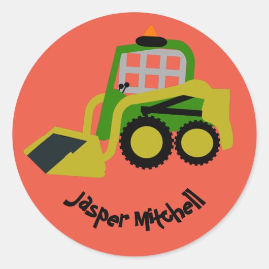 Bobcat Bagger Runder Aufkleber (Vorderseite)