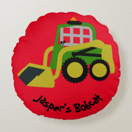 Bobcat Bagger Rundes Kissen