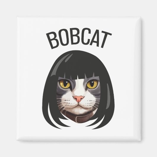 Bobcat Cat Bob Haircut Trending Comedy Cat G Magnet (Vorne)