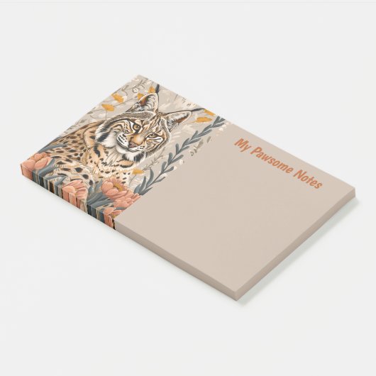 Bobcat Cat Boho My Pawsome Personal Post-it Klebezettel (angewinkelt)
