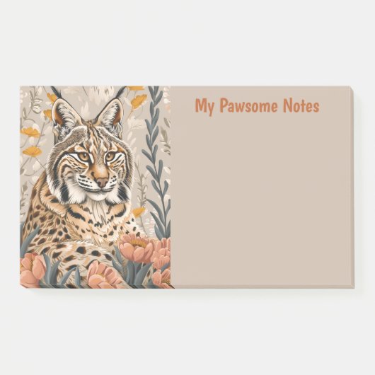 Bobcat Cat Boho My Pawsome Personal Post-it Klebezettel (Vorderseite)