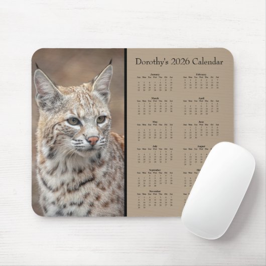 Bobcat customizable 2026 calendar mousepad (Mit Mouse)