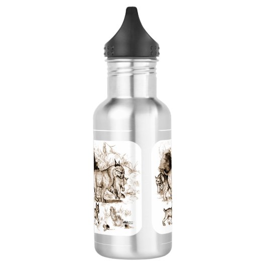 Bobcat Familie Edelstahlflasche (Links)