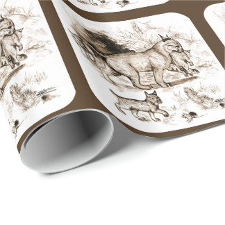 Bobcat Familie Geschenkpapier