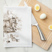 Bobcat Familie Geschirrtuch (Viertel Falte)